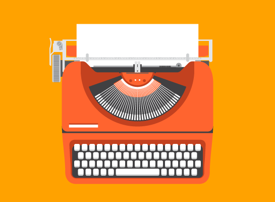 an image of a typewriter that creates content, which is itself content